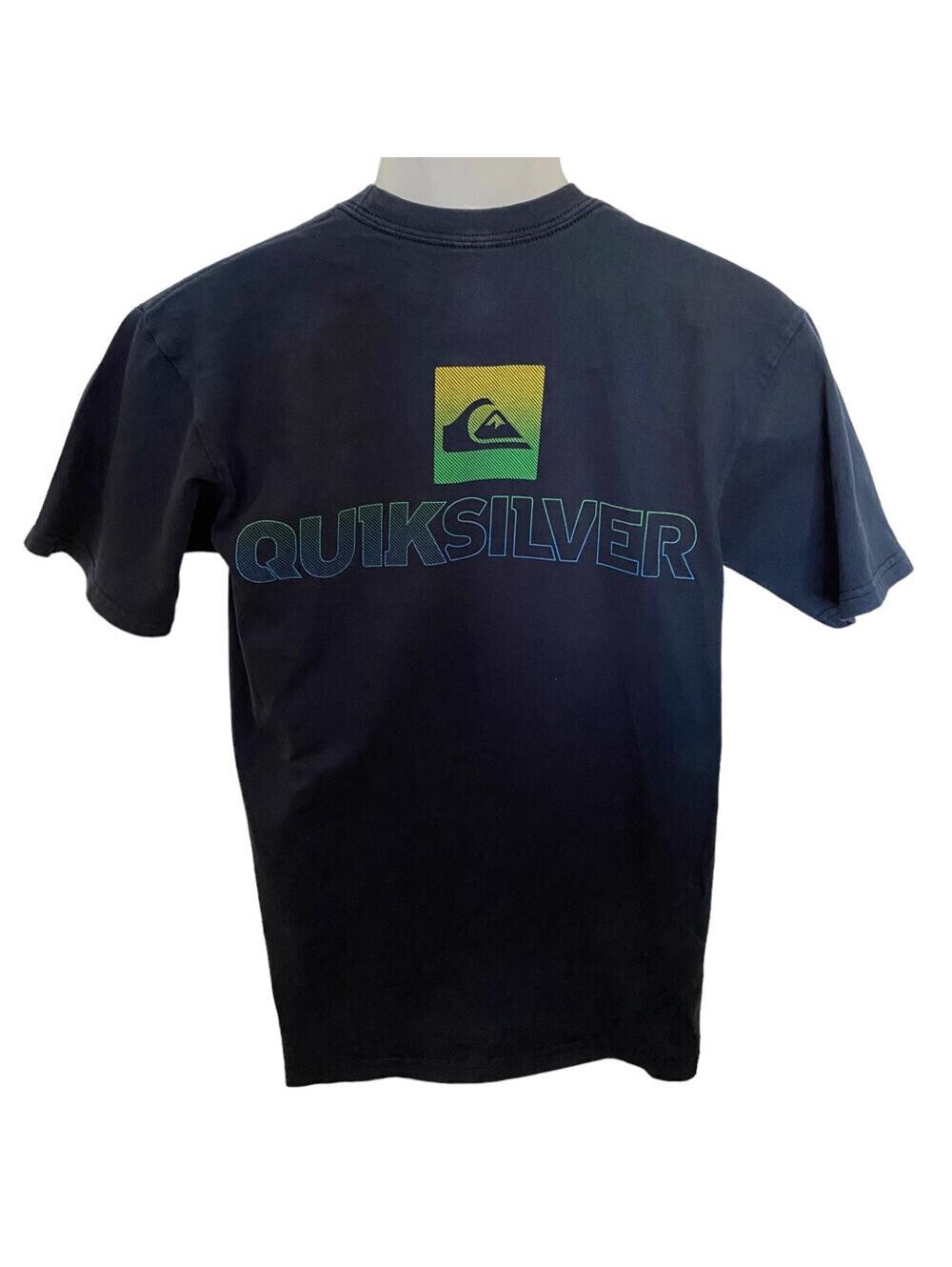 QUIKSILVER Surf Logo Navy Blue Tee Shirt Men M Medium